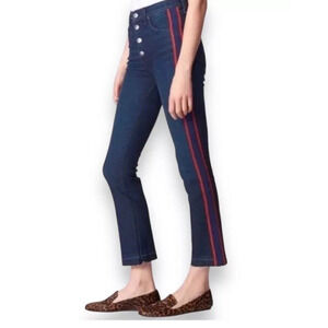 Veronica Beard Jeans Ankle Size 27 Blue Button Fly Carolyn Baby Boot w/Tuxedo